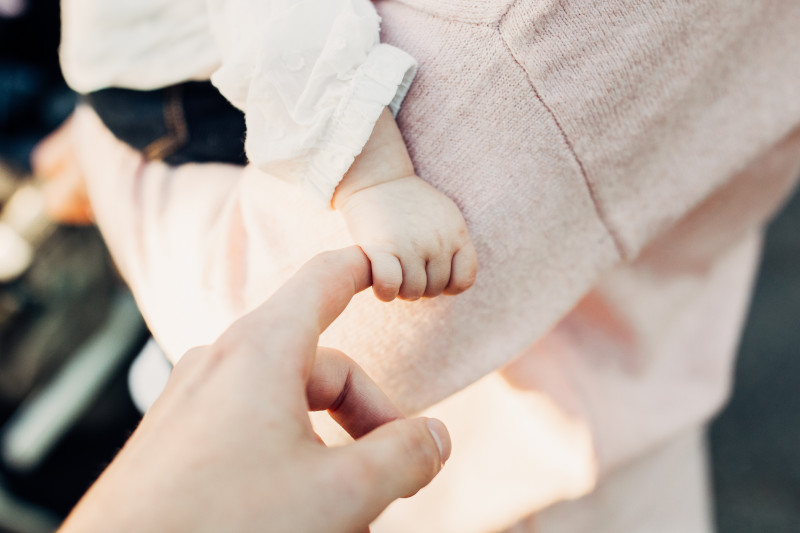 New born baby hand