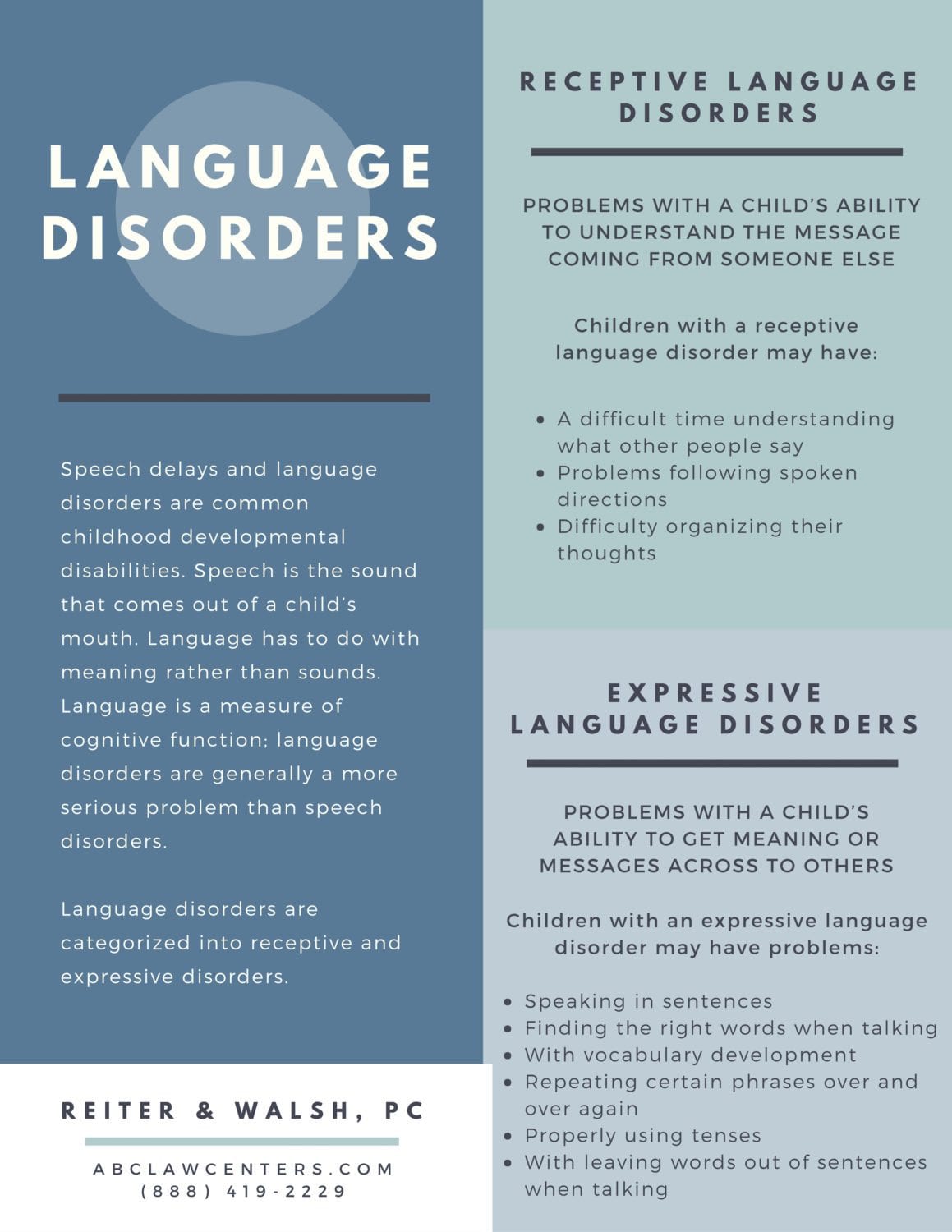 comparing expressive language disorders and reception language disorders